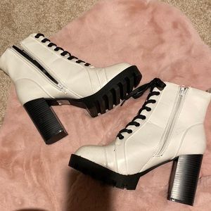 White/Black Chunky Boots